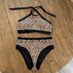 Pink Lily Animal Print Swim Suit NWOT